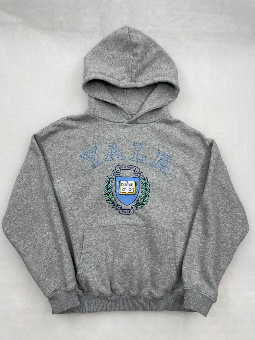 Yale University Licensed Authentic Hooded Sweatshirt Gray Hoodie Women's XS